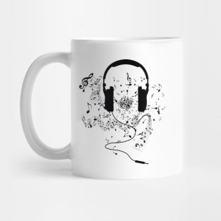 Headphones and music notes Mug